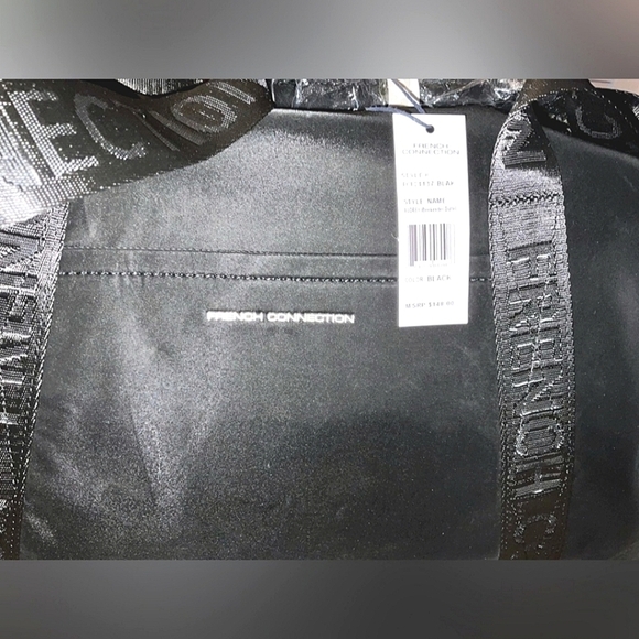 French Connection Black Audrey Weekender Duffel Bag NWT $148 Retail - Picture 3 of 12